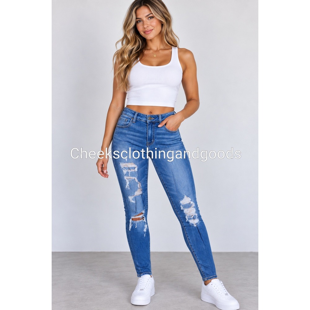 American Eagle Ne(x)t Level Stretch Distressed Jegging Jeans Women 10 Reg Blue